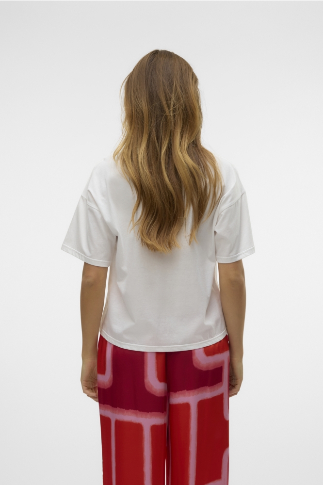 VMDAMBRA S/S O-NECK T-SHIRT JRS BTQ 10330122 Snow White/CHAMBRE PO